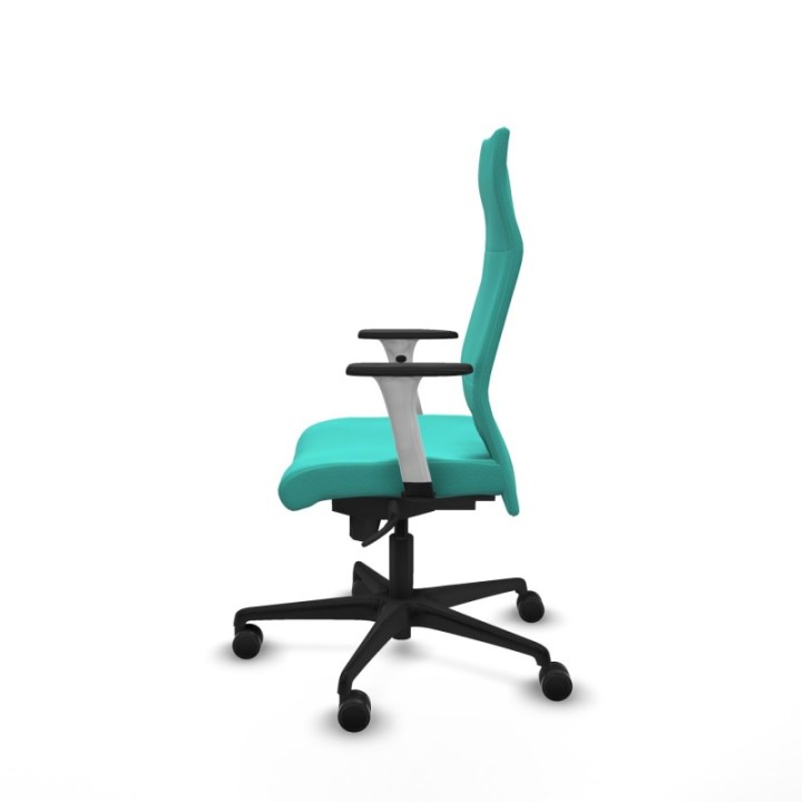 Albacete dirección sincro similpiel turquesa brazos 1D blancos base nailon ruedas 65 nailon