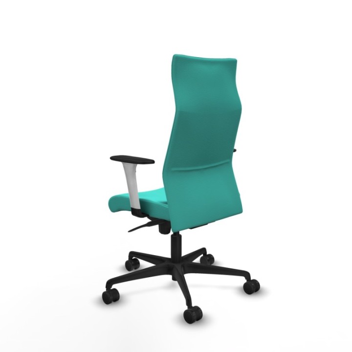 Albacete dirección sincro similpiel turquesa brazos 1D blancos base nailon ruedas 65 nailon