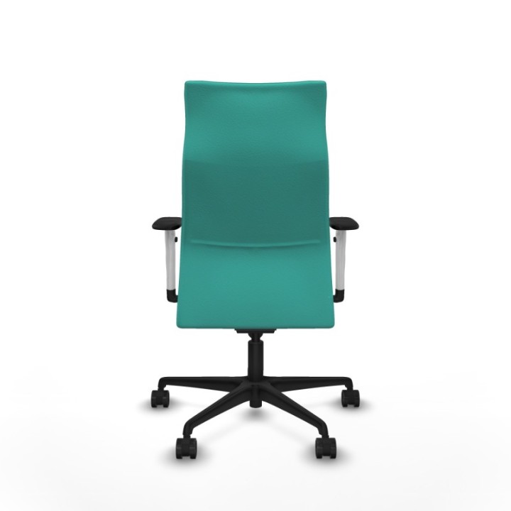 Albacete dirección sincro similpiel turquesa brazos 1D blancos base nailon ruedas 65 nailon