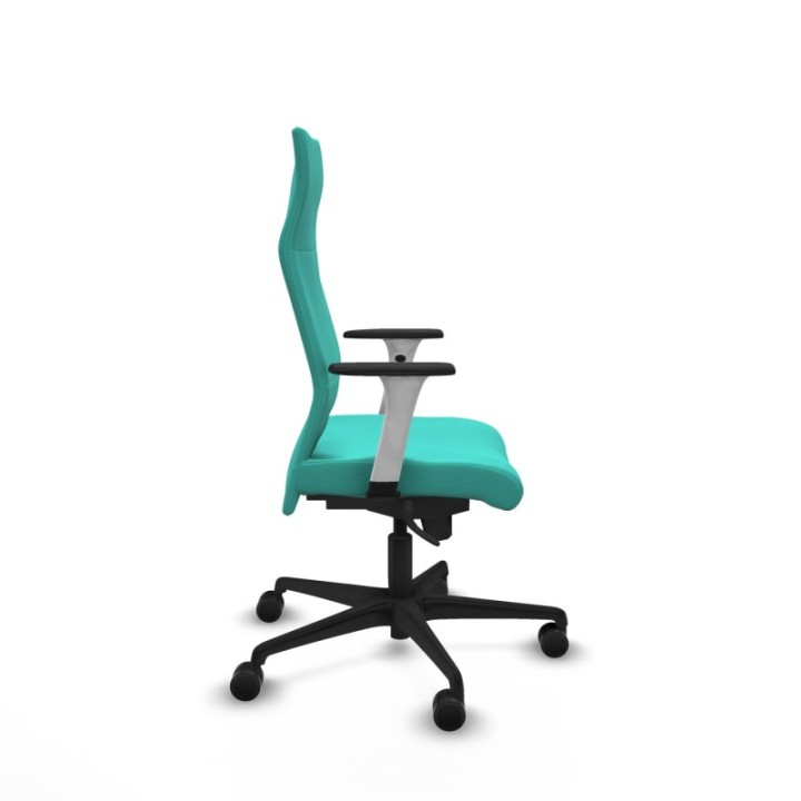 Albacete dirección sincro similpiel turquesa brazos 1D blancos base nailon ruedas 65 nailon