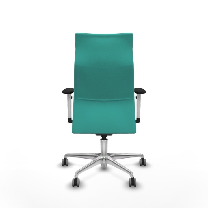 Albacete dirección sincro similpiel turquesa brazos 1D blancos base aluminio ruedas 65 engomadas