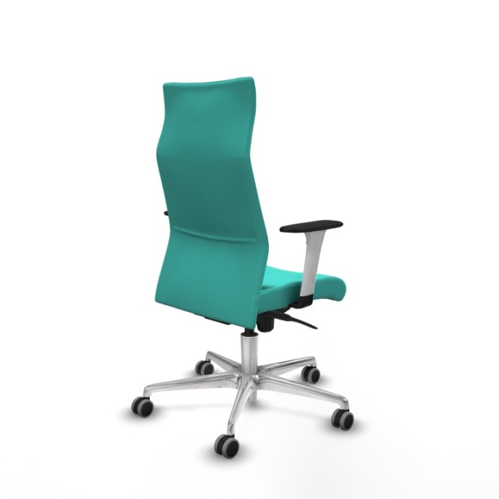 Albacete dirección sincro similpiel turquesa brazos 1D blancos base aluminio ruedas 65 engomadas