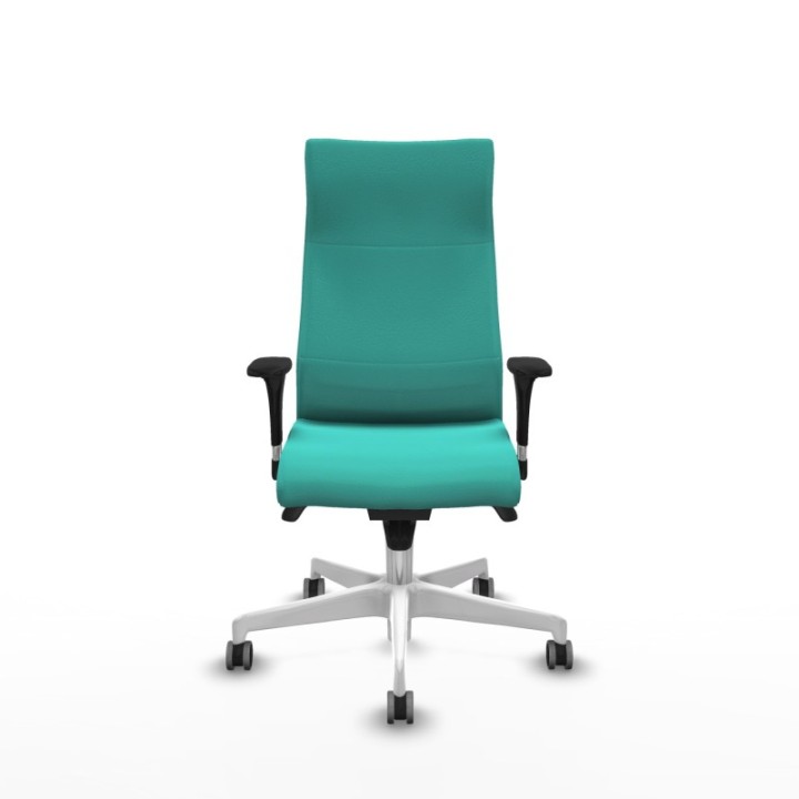 Albacete dirección sincro similpiel turquesa brazos 1D cromados base blanca ruedas 65 engomadas