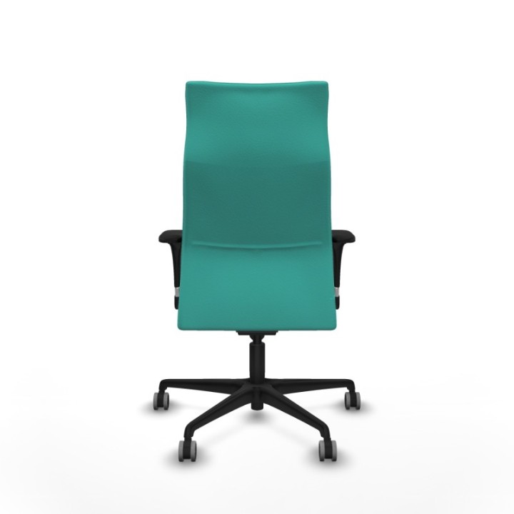 Albacete dirección sincro similpiel turquesa brazos 1D cromados base nailon ruedas 65 engomadas