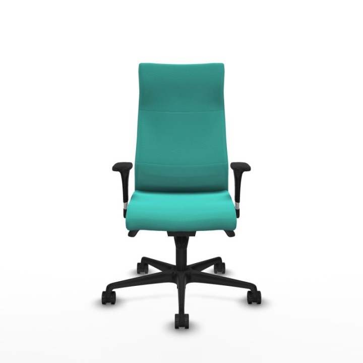 Albacete dirección sincro similpiel turquesa brazos 1D cromados base nailon ruedas 65 nailon