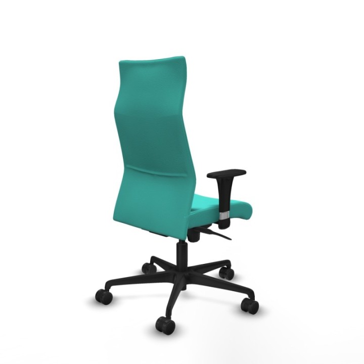 Albacete dirección sincro similpiel turquesa brazos 1D cromados base nailon ruedas 65 nailon