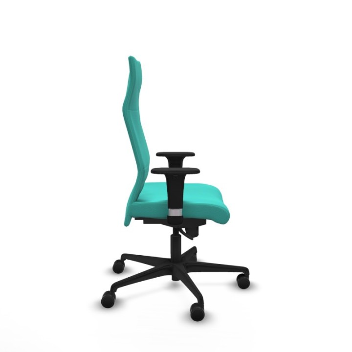 Albacete dirección sincro similpiel turquesa brazos 1D cromados base nailon ruedas 65 nailon