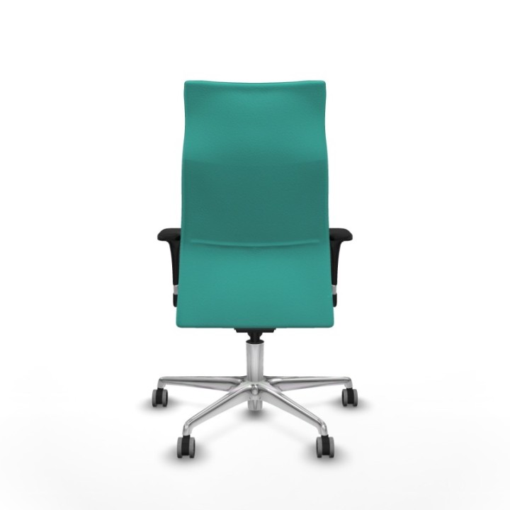 Albacete dirección sincro similpiel turquesa brazos 1D cromados base aluminio ruedas 65 engomadas