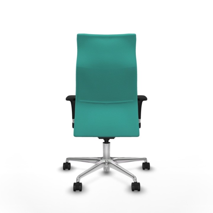 Albacete dirección sincro similpiel turquesa brazos 1D cromados base aluminio ruedas 65 nailon