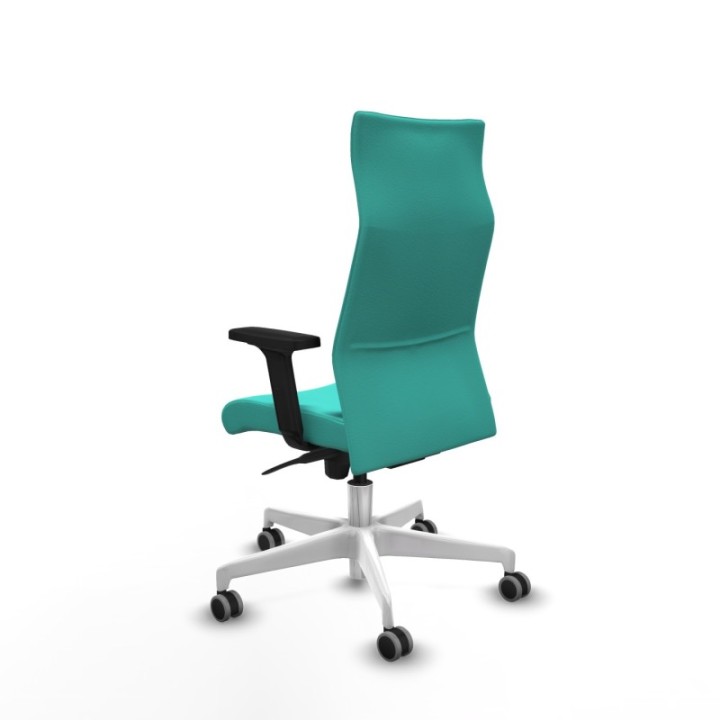 Albacete dirección sincro similpiel turquesa brazos 2D base blanca ruedas 65 engomadas