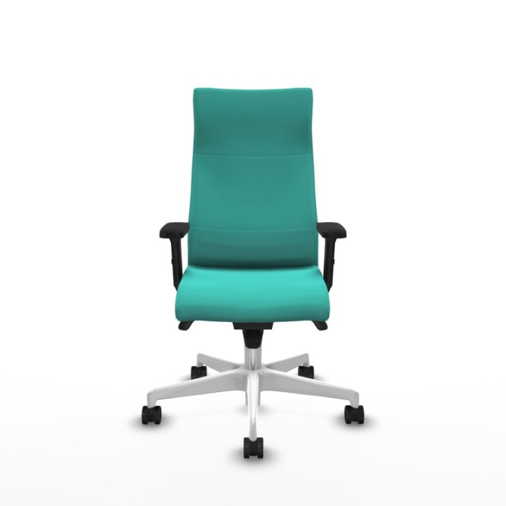 Albacete dirección sincro similpiel turquesa brazos 2D base blanca ruedas 65 nailon