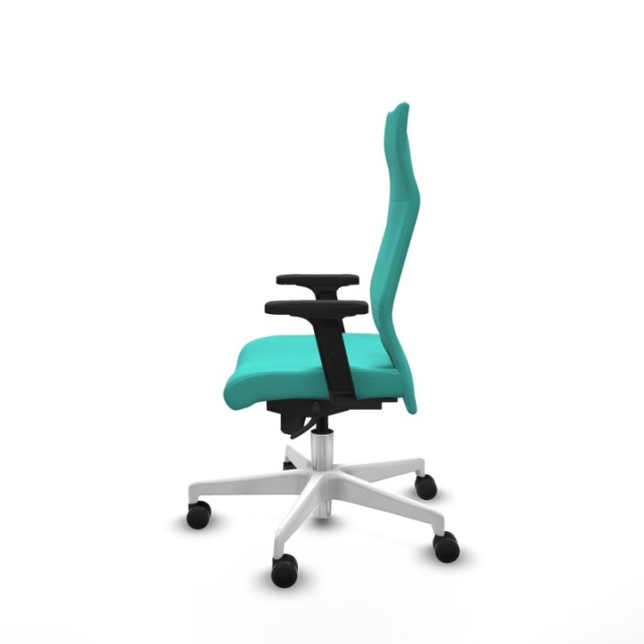 Albacete dirección sincro similpiel turquesa brazos 2D base blanca ruedas 65 nailon