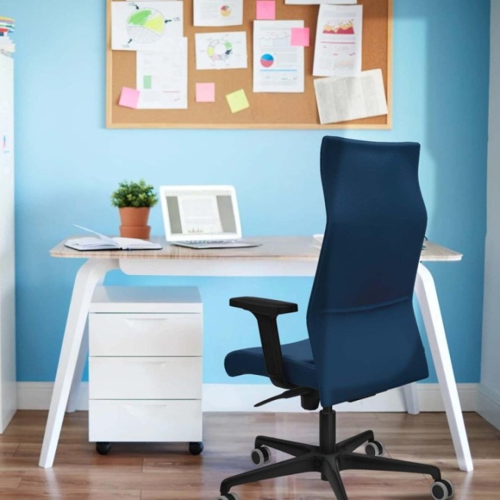 Albacete dirección sincro similpiel turquesa brazos 2D base nailon ruedas 65 engomadas