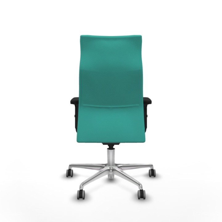 Albacete dirección sincro similpiel turquesa brazos 2D base aluminio ruedas 65 engomadas