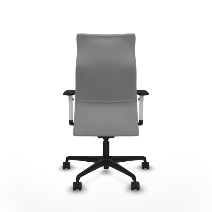 Albacete dirección sincro similpiel gris claro brazos 1D blancos base nailon ruedas 65 nailon