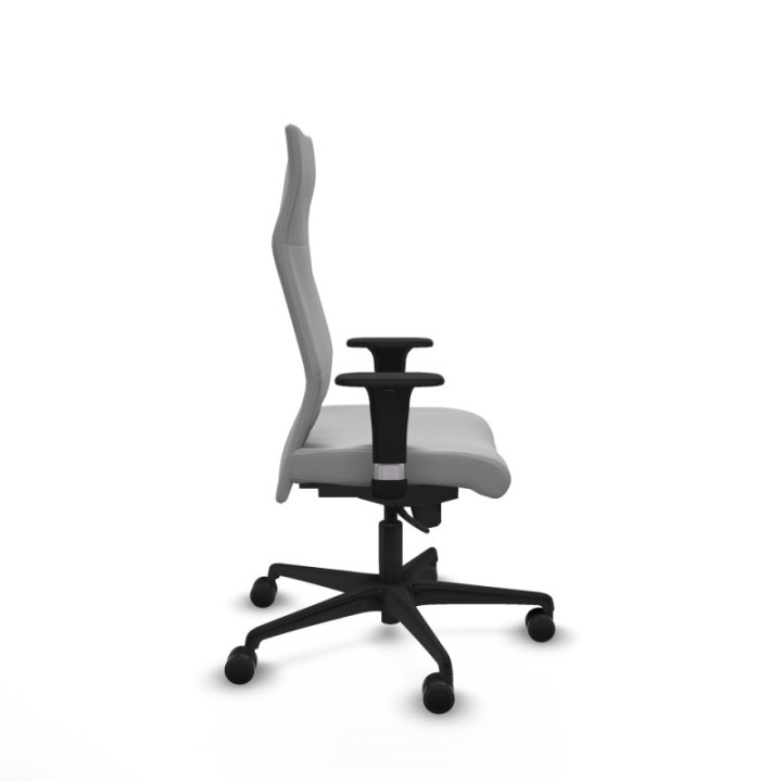 Albacete dirección sincro similpiel gris claro brazos 1D cromados base nailon ruedas 65 nailon