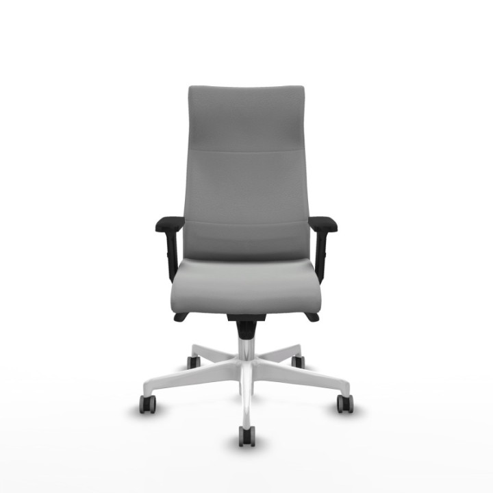 Albacete dirección sincro similpiel gris claro brazos 2D base blanca ruedas 65 engomadas