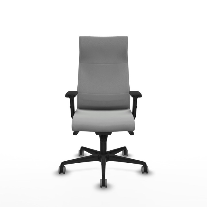 Albacete dirección sincro similpiel gris claro brazos 2D base nailon ruedas 65 engomadas