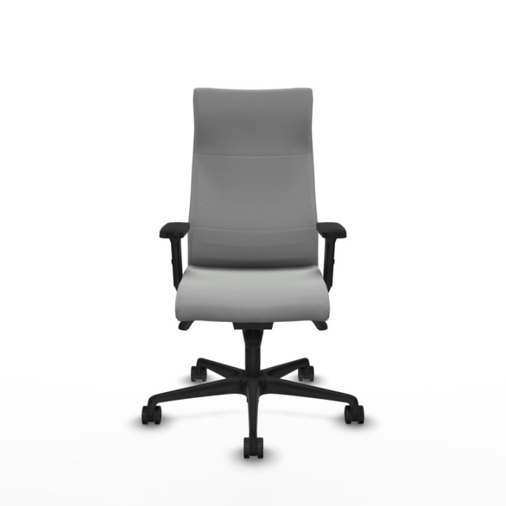 Albacete dirección sincro similpiel gris claro brazos 2D base nailon ruedas 65 nailon