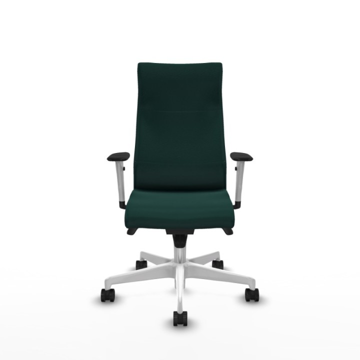 Albacete dirección sincro similpiel verde botella brazos 1D blancos base blanca ruedas 65 nailon