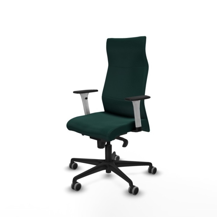 Albacete dirección sincro similpiel verde botella brazos 1D blancos base nailon ruedas 65 engomadas