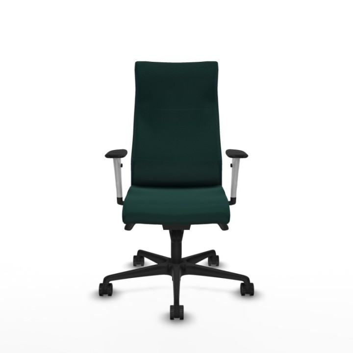 Albacete dirección sincro similpiel verde botella brazos 1D blancos base nailon ruedas 65 nailon