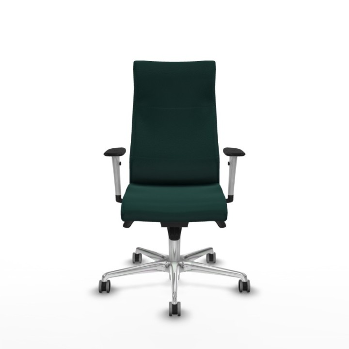 Albacete dirección sincro similpiel verde botella brazos 1D blancos base aluminio ruedas 65 engomadas