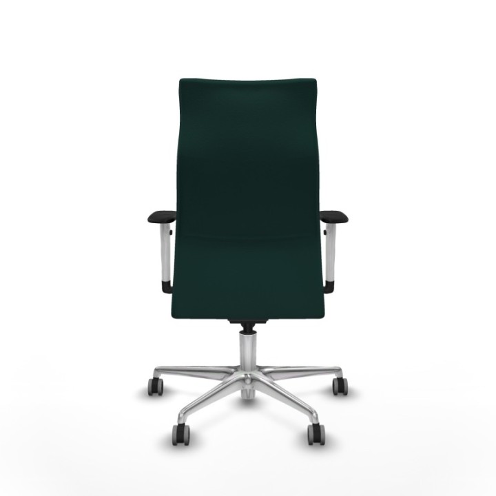 Albacete dirección sincro similpiel verde botella brazos 1D blancos base aluminio ruedas 65 engomadas