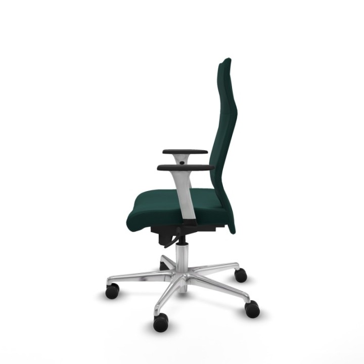 Albacete dirección sincro similpiel verde botella brazos 1D blancos base aluminio ruedas 65 nailon