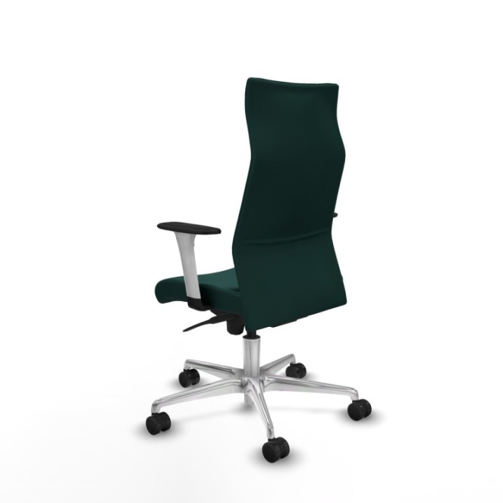 Albacete dirección sincro similpiel verde botella brazos 1D blancos base aluminio ruedas 65 nailon