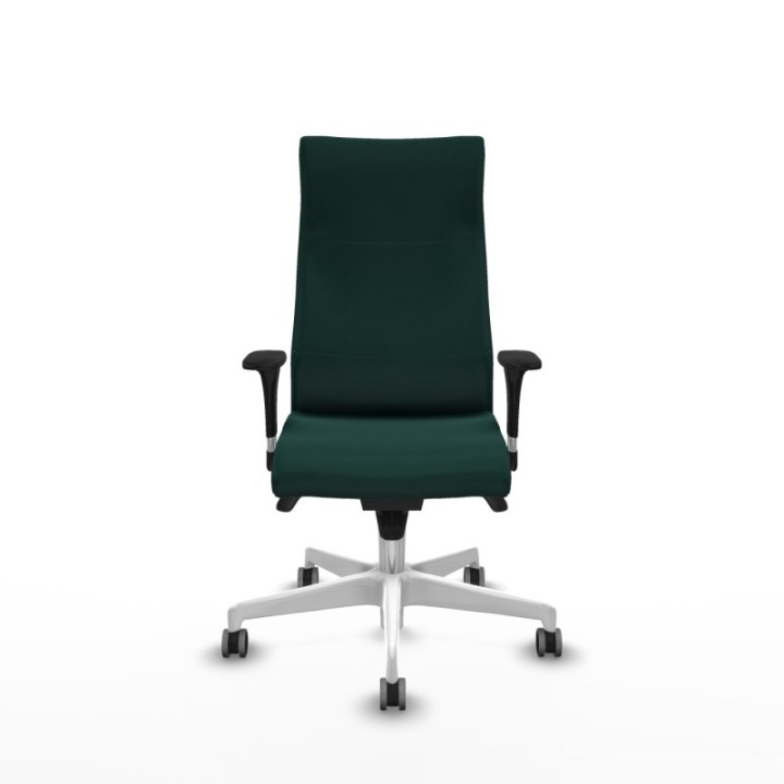 Albacete dirección sincro similpiel verde botella brazos 1D cromados base blanca ruedas 65 engomadas