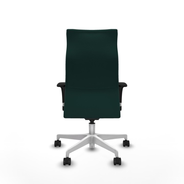 Albacete dirección sincro similpiel verde botella brazos 1D cromados base blanca ruedas 65 nailon