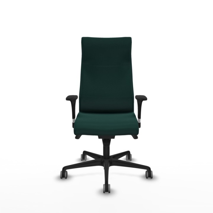 Albacete dirección sincro similpiel verde botella brazos 1D cromados base nailon ruedas 65 engomadas