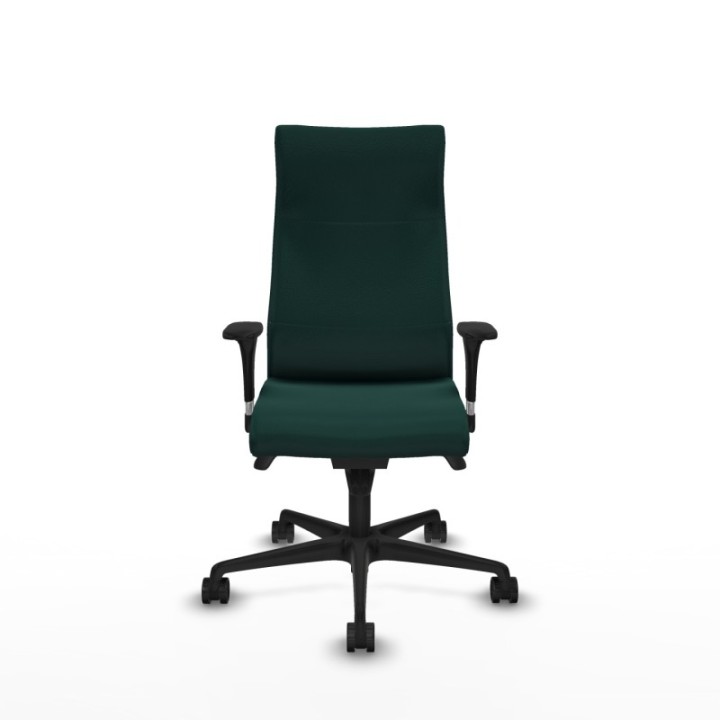 Albacete dirección sincro similpiel verde botella brazos 1D cromados base nailon ruedas 65 nailon