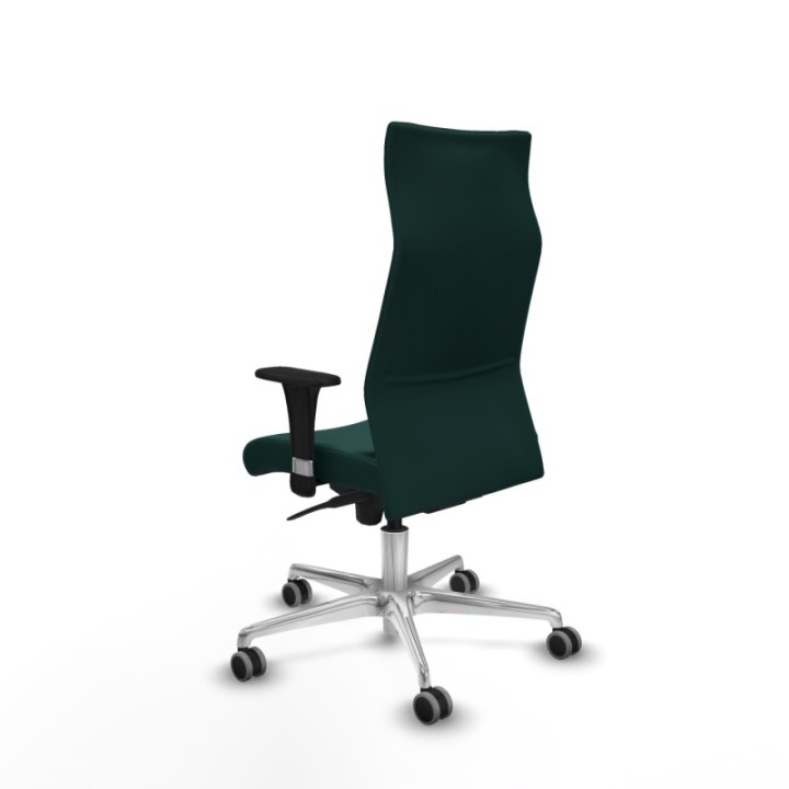 Albacete dirección sincro similpiel verde botella brazos 1D cromados base aluminio ruedas 65 engomadas