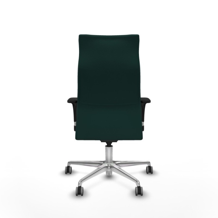 Albacete dirección sincro similpiel verde botella brazos 1D cromados base aluminio ruedas 65 engomadas