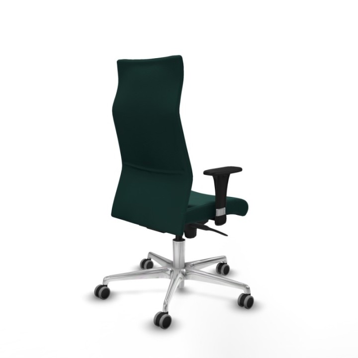 Albacete dirección sincro similpiel verde botella brazos 1D cromados base aluminio ruedas 65 engomadas