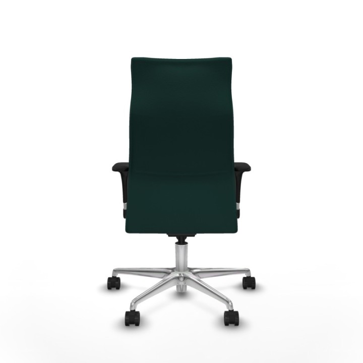 Albacete dirección sincro similpiel verde botella brazos 1D cromados base aluminio ruedas 65 nailon