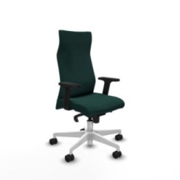 Albacete dirección sincro similpiel verde botella brazos 2D base blanca ruedas 65 nailon