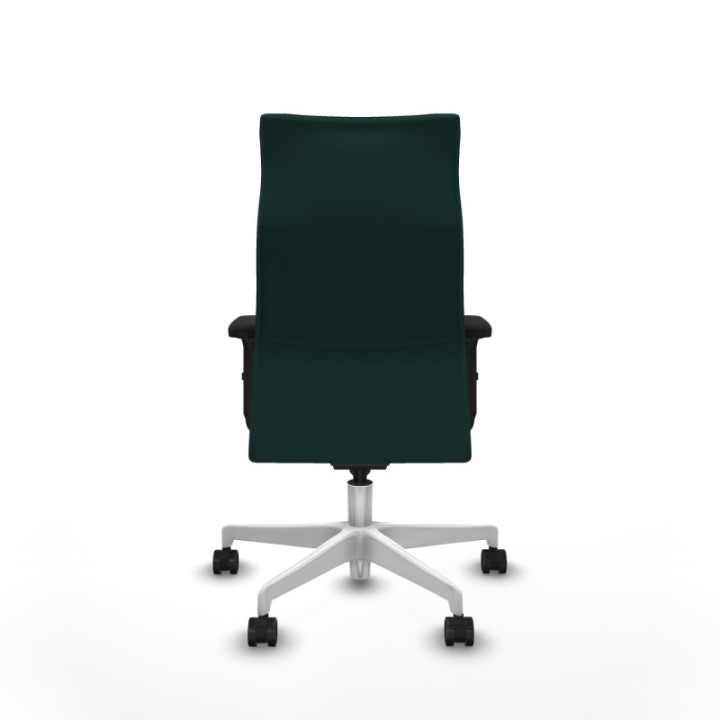 Albacete dirección sincro similpiel verde botella brazos 2D base blanca ruedas 65 nailon