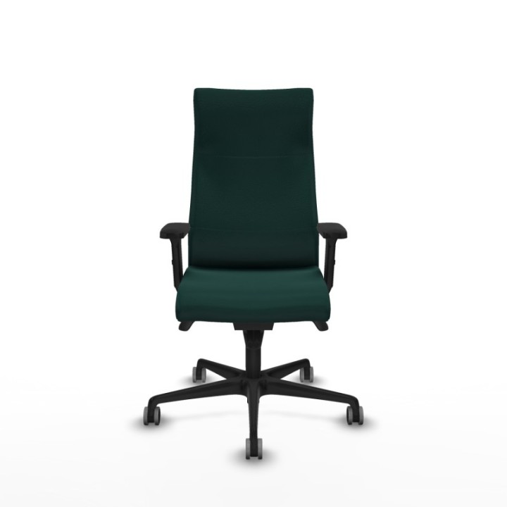 Albacete dirección sincro similpiel verde botella brazos 2D base nailon ruedas 65 engomadas