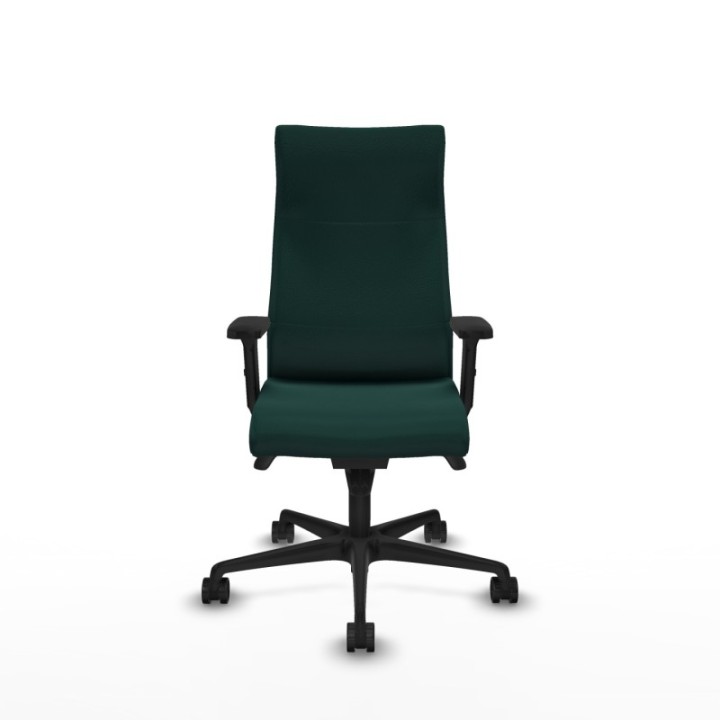 Albacete dirección sincro similpiel verde botella brazos 2D base nailon ruedas 65 nailon