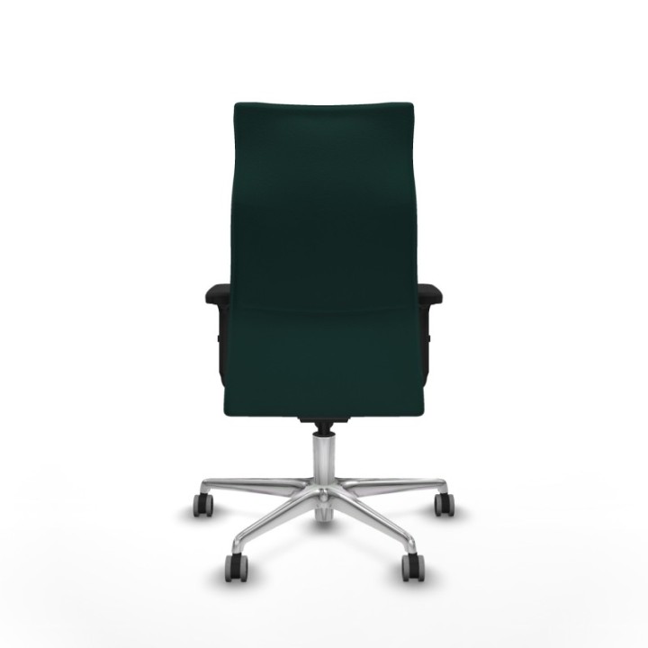 Albacete dirección sincro similpiel verde botella brazos 2D base aluminio ruedas 65 engomadas