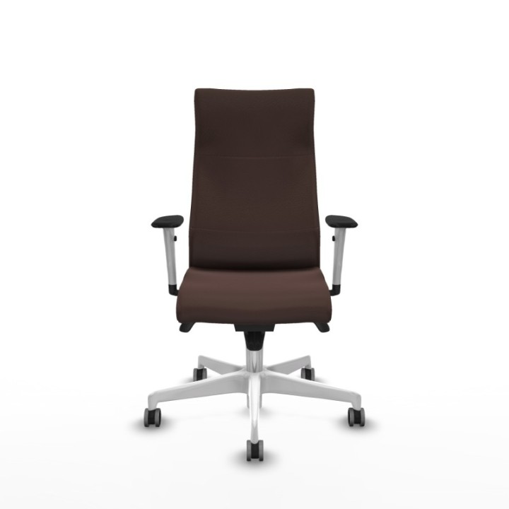 Albacete dirección sincro similpiel marrón oscuro brazos 1D blancos base blanca ruedas 65 engomadas