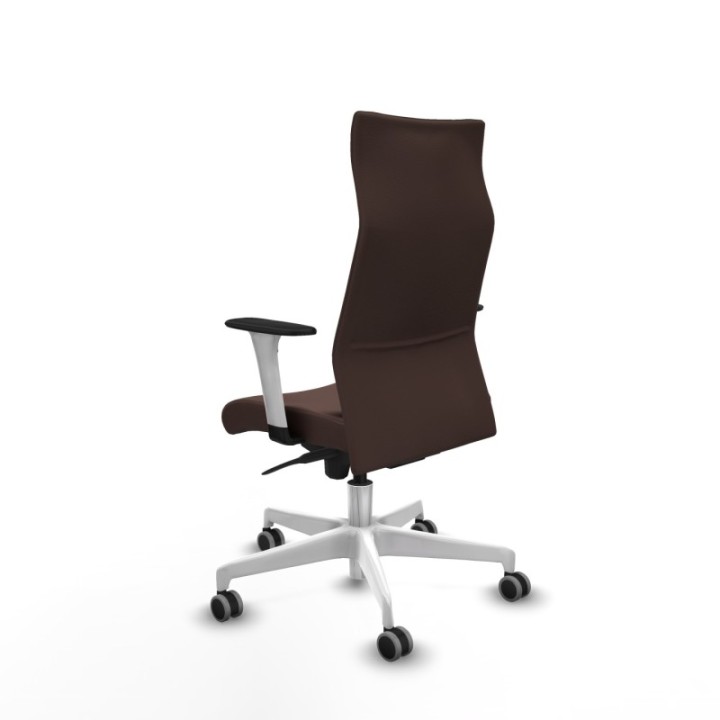 Albacete dirección sincro similpiel marrón oscuro brazos 1D blancos base blanca ruedas 65 engomadas