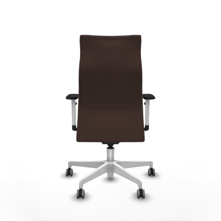 Albacete dirección sincro similpiel marrón oscuro brazos 1D blancos base blanca ruedas 65 engomadas