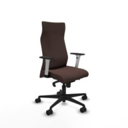 Albacete dirección sincro similpiel marrón oscuro brazos 1D blancos base nailon ruedas 65 nailon