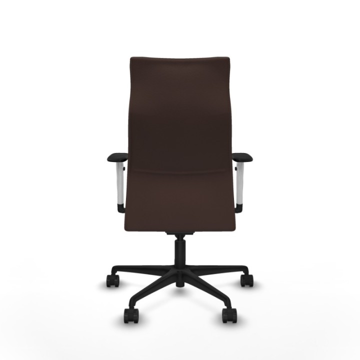 Albacete dirección sincro similpiel marrón oscuro brazos 1D blancos base nailon ruedas 65 nailon