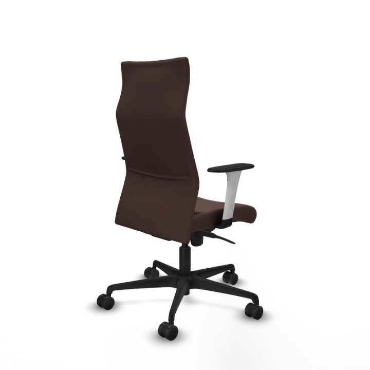 Albacete dirección sincro similpiel marrón oscuro brazos 1D blancos base nailon ruedas 65 nailon