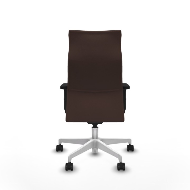 Albacete dirección sincro similpiel marrón oscuro brazos 2D base blanca ruedas 65 nailon